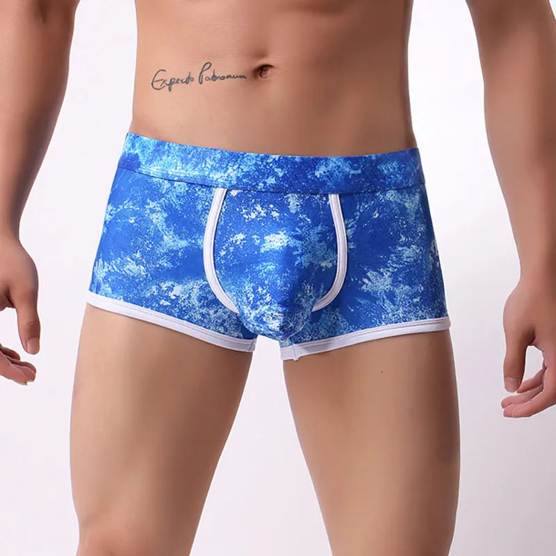 Сексуальные мужские боксеры с выпуклым U образным карманом низкой посадкой