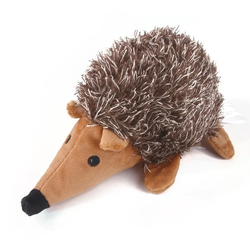 

Dog Chew Toy Bite Resistant Plush Molar Toy Cute Stuffed Hedgehog Shape Squeak Doll Playthings Teeth Cleaning Pet Supplies