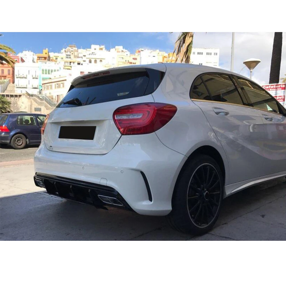 Для Mercedes Benz W176 хэтчбек 4 двери 13-18 A45 AMG A180 A200 задний диффузор спойлер с выхлопом