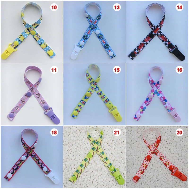 

2020 Cartoon Baby Pacifier Clip Chain Ribbon Holder For Nipples Soother Pacifier Clips Leash Strap Holder For Infant J0269