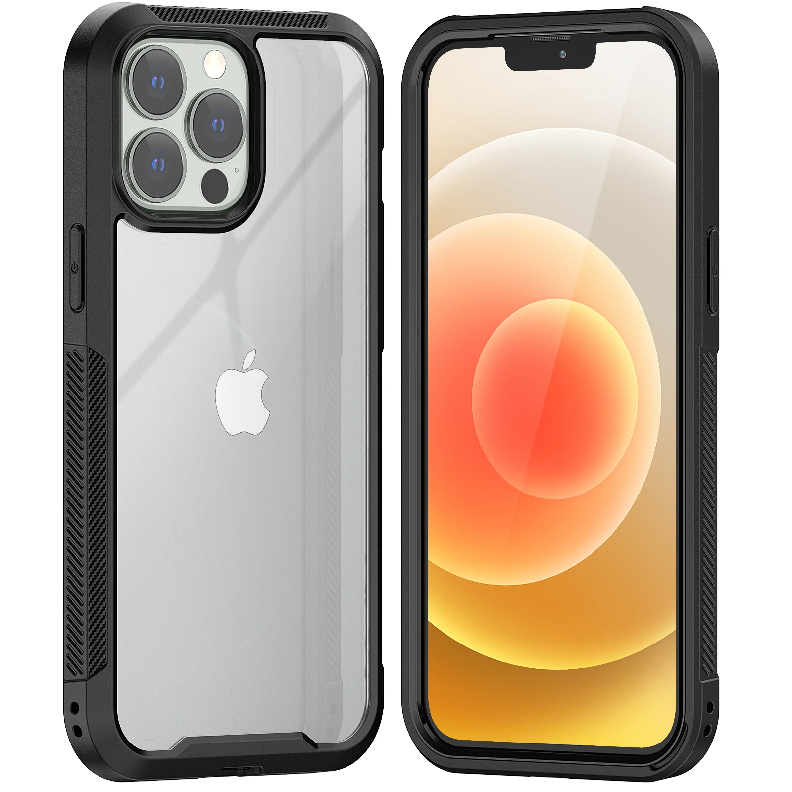 Чехол из поликарбоната и ТПУ в стиле милитари для iphone 13 12 Pro Max Mini прозрачный