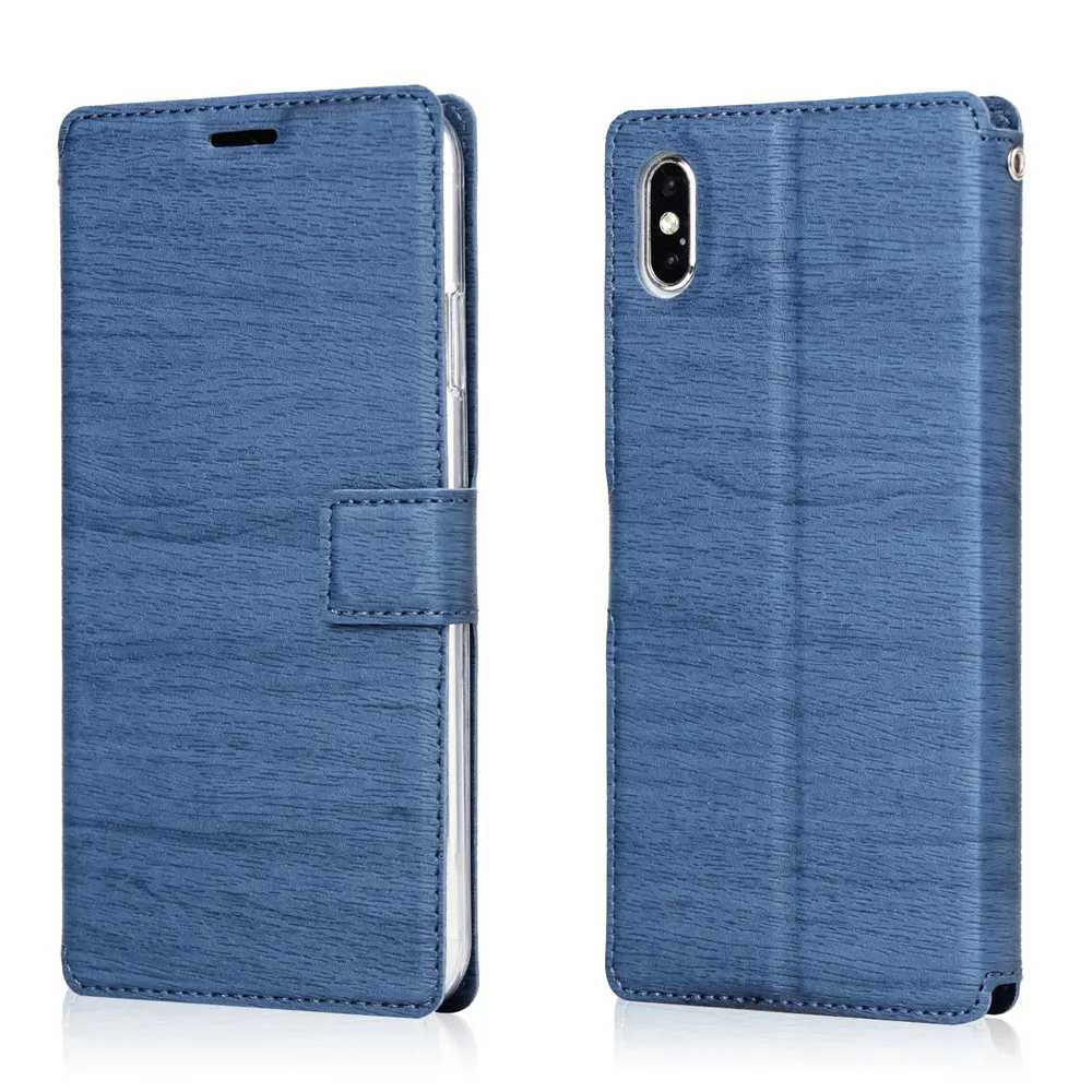 Кожаный чехол Xs с рисунком дерева для iPhone 8, 7, 6, 6S Plus, X, Xr Max, чехол, сплошной цвет, флип-книжка, роскошный бизнес(без логотипа), чехол для телефона - Цвет: blue