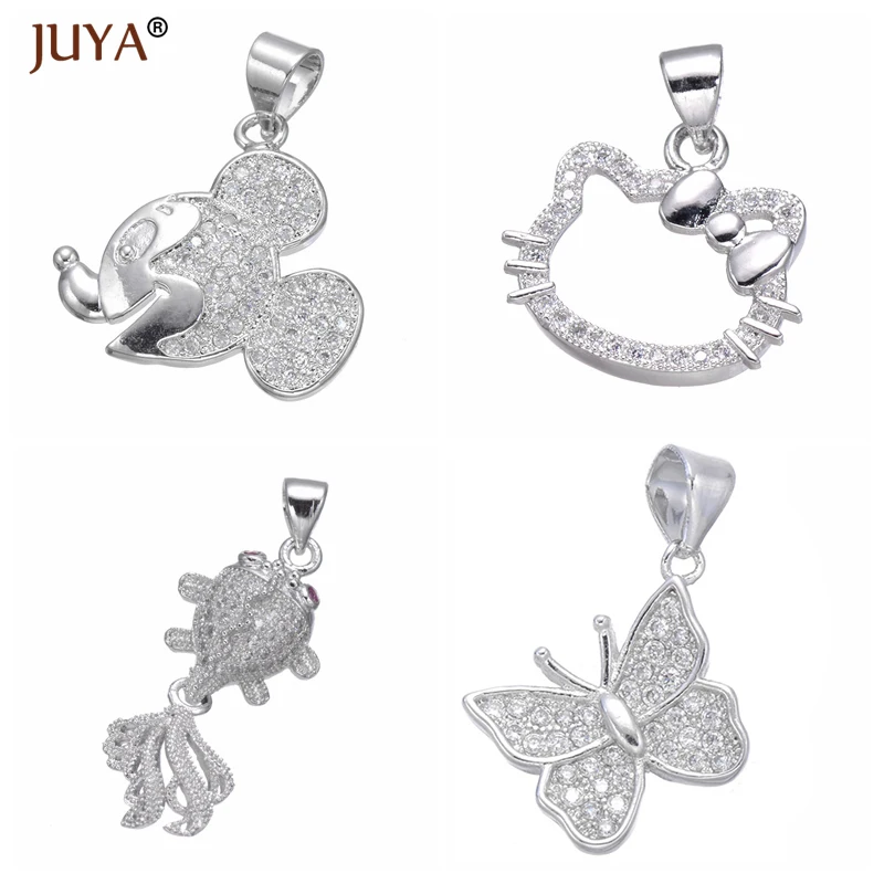 Juya новые модные милые животные Микки Кот рыба птица подвеска Подвески с ключиками для самостоятельного изготовления ювелирных изделий bedels voor Изготовление ювелирных изделий