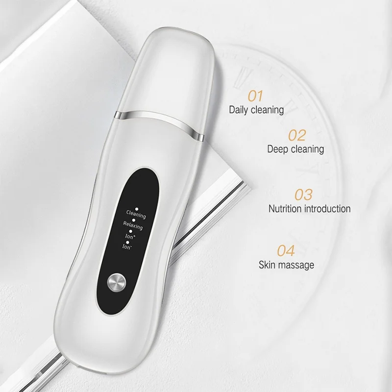 

4 Modes Face Ultrasonic Skin Scrubber Spatula Blackhead Acne Remover Peeling Shovel Deep Cleansing Facial Scrubber Skin Care