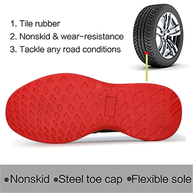 Мужские рабочие ботинки со стальным носком Нескользящие дышащие | Обувь