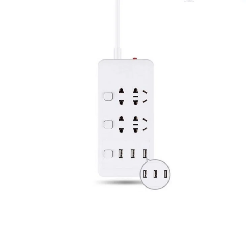 4A C Outlets 3USB AU/EU/UK вилка индивидуальная Коммутируемая силовая лента 1,8/2,8 м защита от перегрузки защита от перенапряжения австралийская китайская стандартная розетка-удлинитель - Цвет: 4A C Outlets 3USB