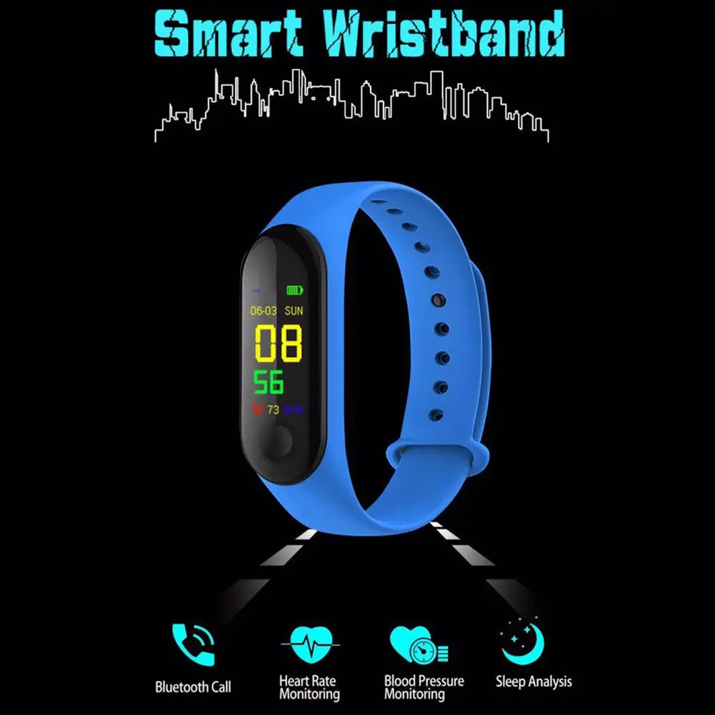 M3 спортивный фитнес-трекер часы Smartband водонепроницаемый смарт-браслет кровяное