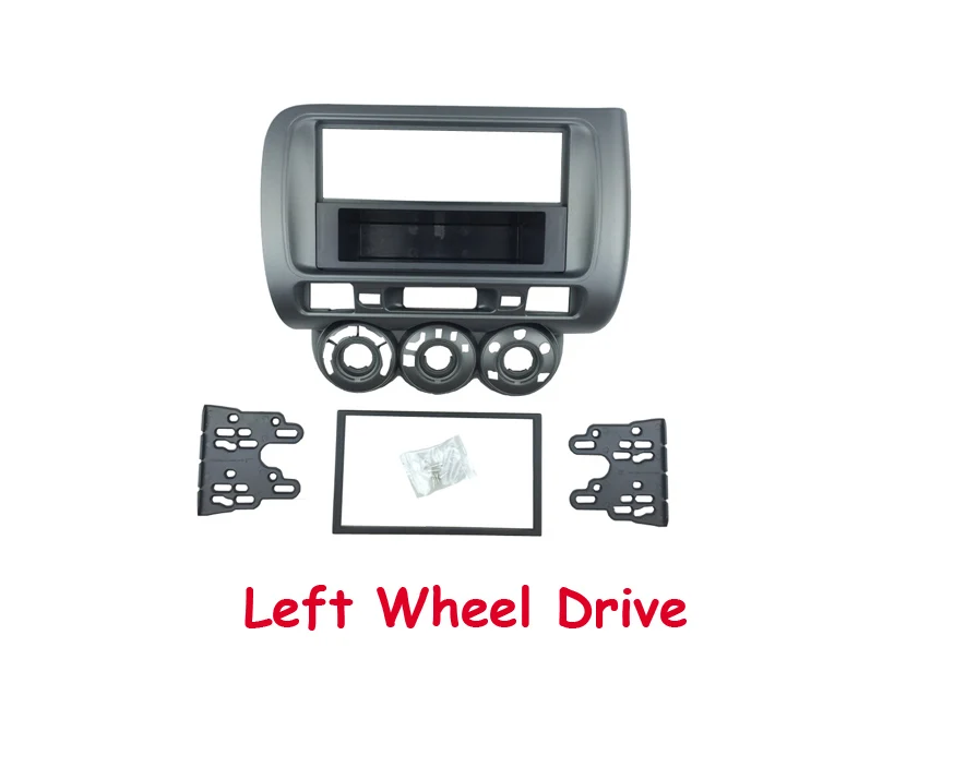 left wheel 1 din Радио панель для Honda Jazz City один двойной Din DVD стерео компакт-дисков Панель крепление Установка отделка комплект рамка - Название цвета: left wheel 1 din