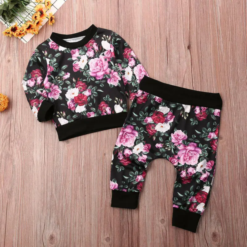 Комплекты одежды для новорожденных девочек 0-24 месяцев пуловер с длинными