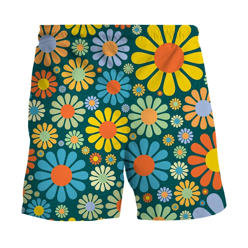 Plus Size Swimwear Daisy Print Men Swim Shorts Swimming Trunks 2020 New Summer Swimsuit Man Beach Wear Bermuda Bryczesy | Мужская одежда