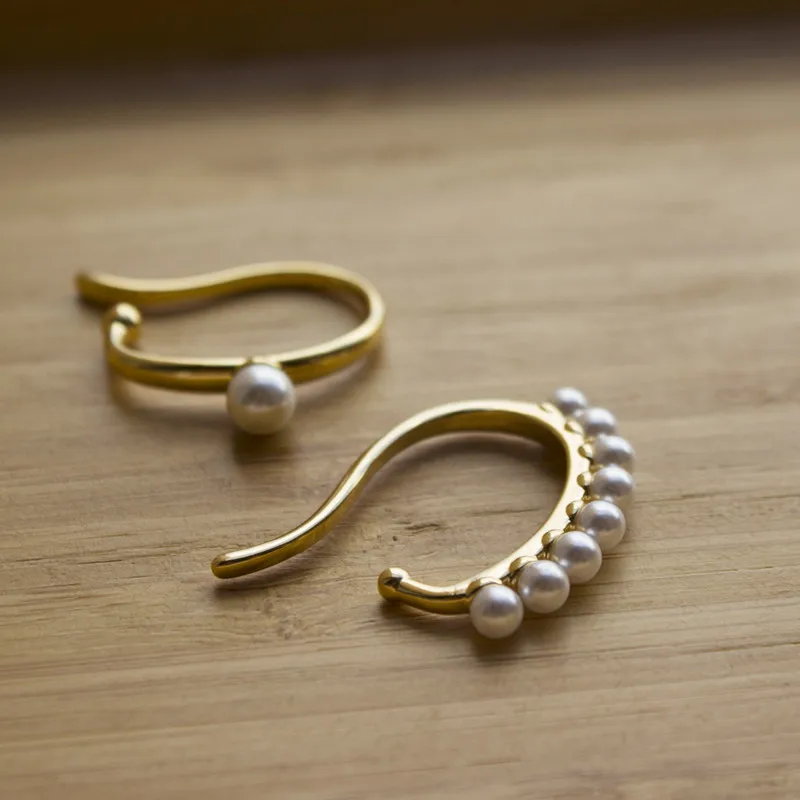 GHIDBK Новый Мода искусственным жемчугом демо из нержавеющей стали серьги