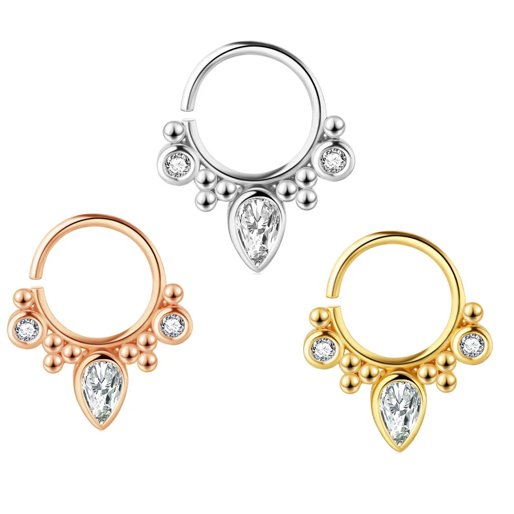 

C Shape Nose Piercing Ring Zircon Piercing Nose Clip Ear Trague Cartilage Earring Piercing Nase Piercing Ring For Woman Jewelry