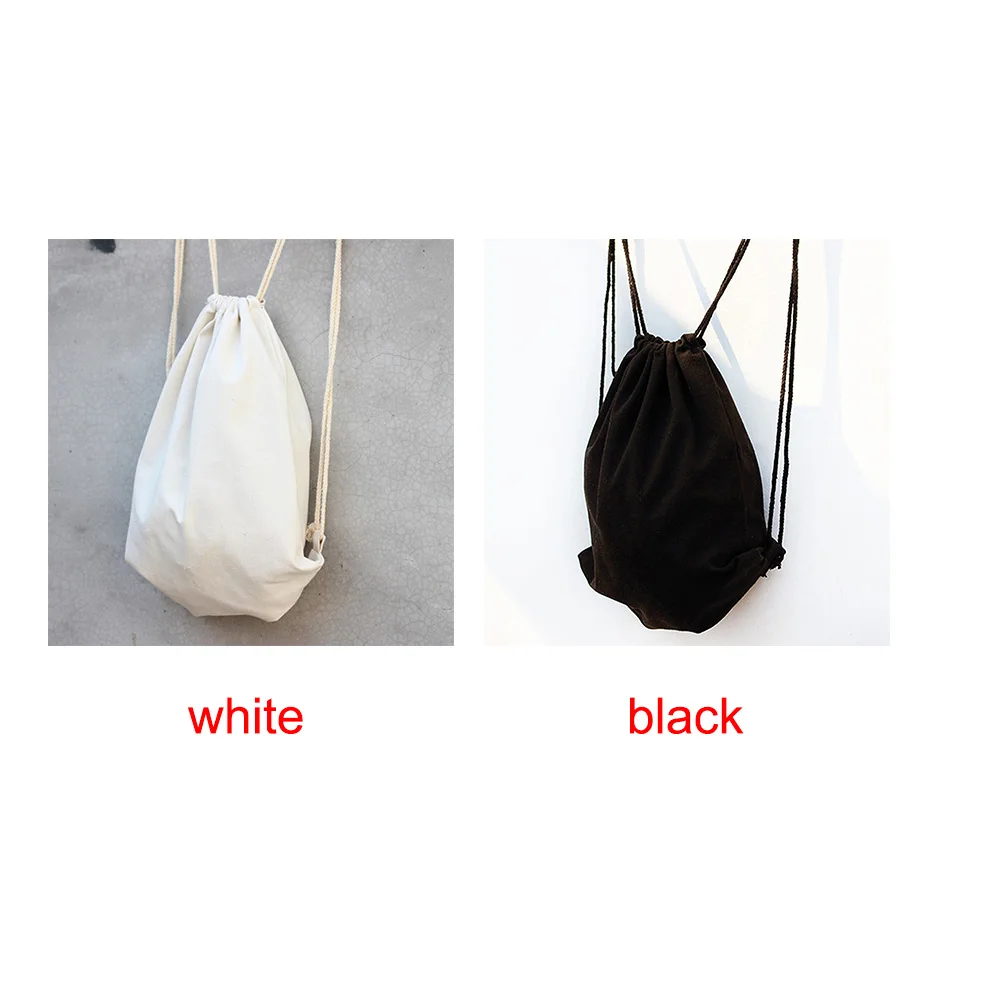 Женские холщовые сумки рюкзаки сумка на шнурке для подростков школьный портфель