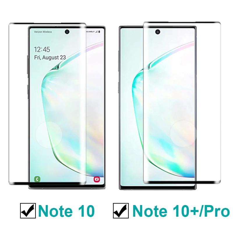 Защитное 3d стекло для samsung galaxy note 10 plus pro защитная пленка экрана note10 закаленное +