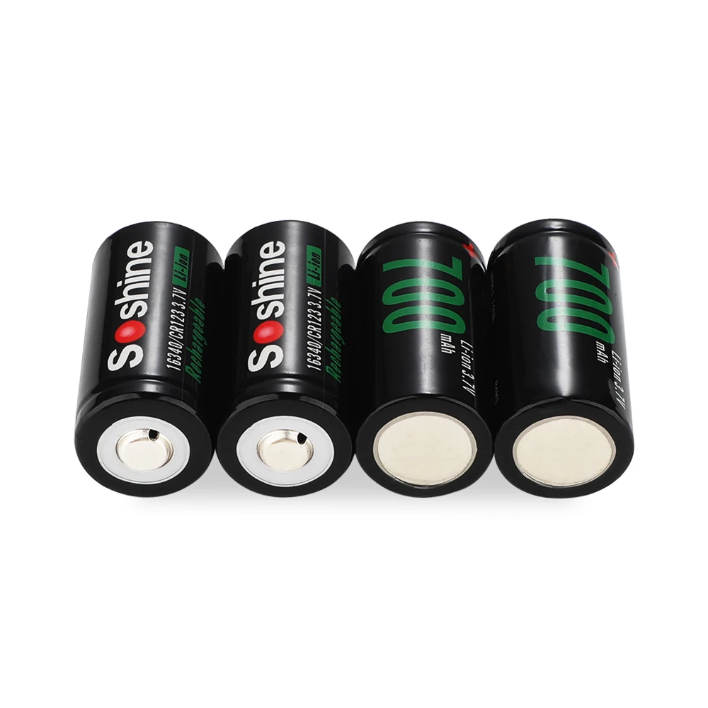 Soshine RCR123/16340 3 7 V 700mAh литий-ионная аккумуляторная батарея с зарядным устройством