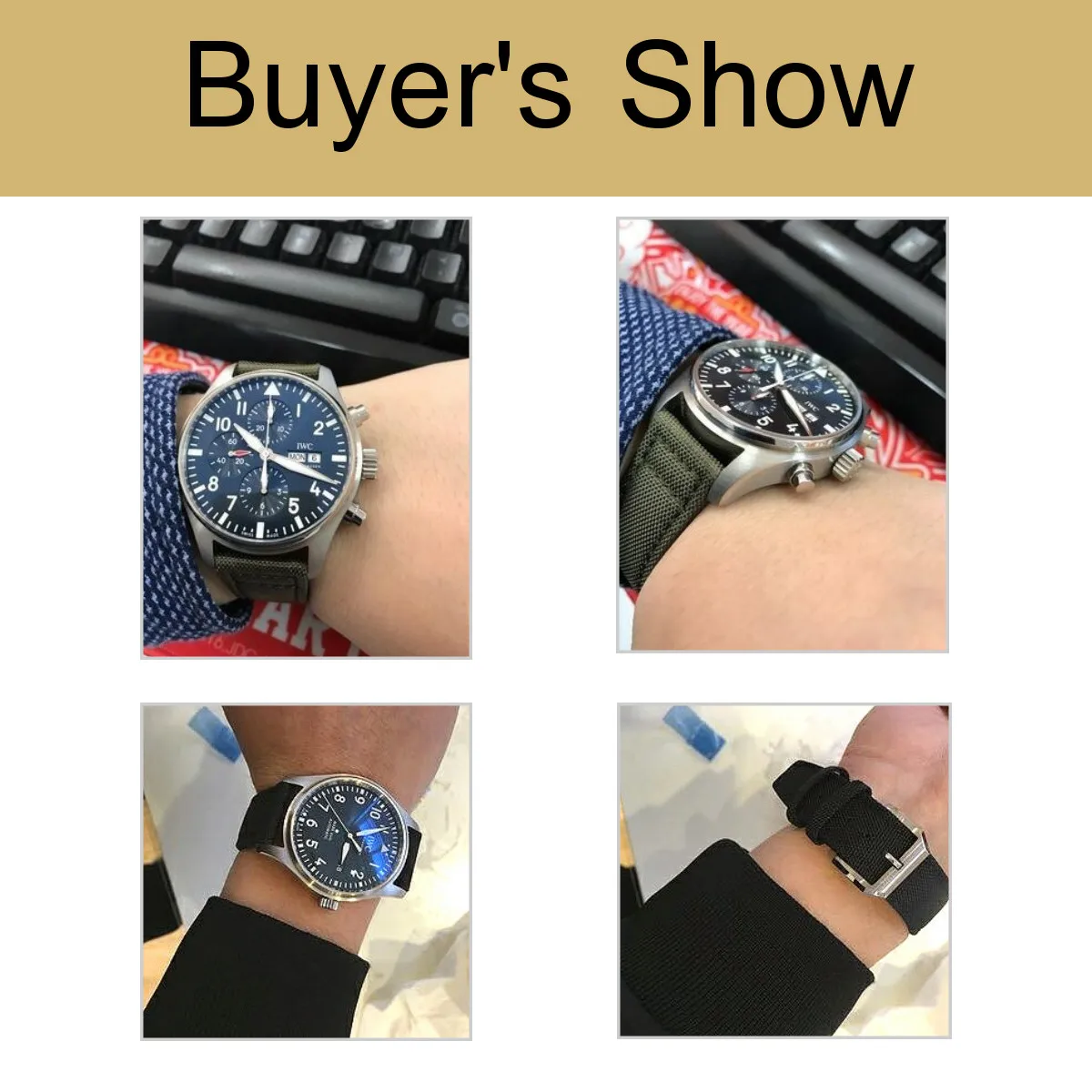 

20mm 21mm 22mm Nylon Calf Leather Wristband Watch Band Smart Watch Strap Replacement