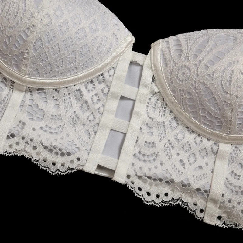 

2020 summer women's bottoming with thin anti-glare lace strapless beautiful back gather bra underwear women
