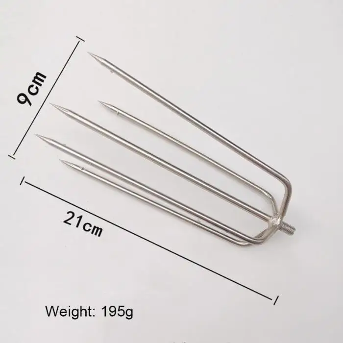 Stainless Steel Fishing Tools Prong Serrated Harpoon Fish Fork Fishing Ice Crusher Drill Fishing Tackle Fishing Tool Accessories
