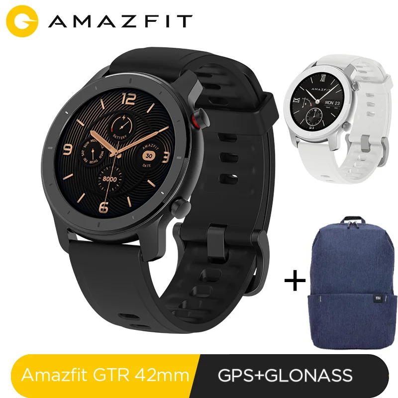 Huami Смарт часы Amazfit GTR 42 мм amoled Gtr 5ATM водонепроницаемые 24 дня батарея AMOLED экран 12