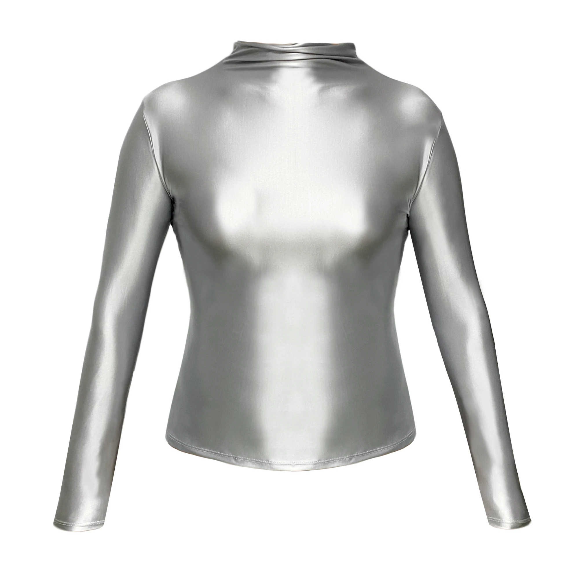 XCKNY new colour glossy sexy long sleeve high neck sports casual clothes slim sport Tights hot spring smooth sweat shirt 2XL