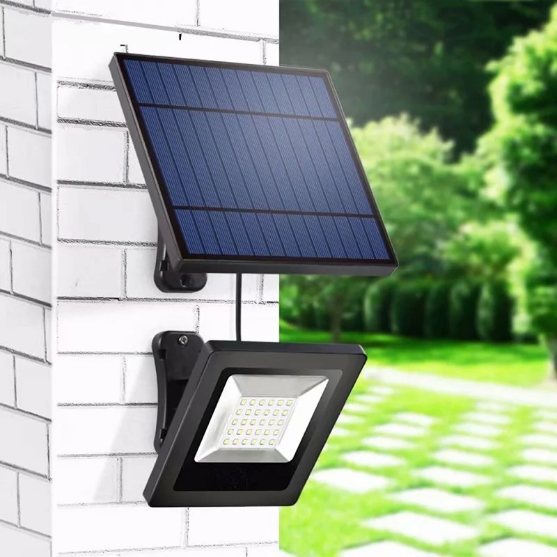

Solar Light Outdoors With Separable Solar Panel 16FT Cord Floodlight Solar LED Light For Garden Wall Underground