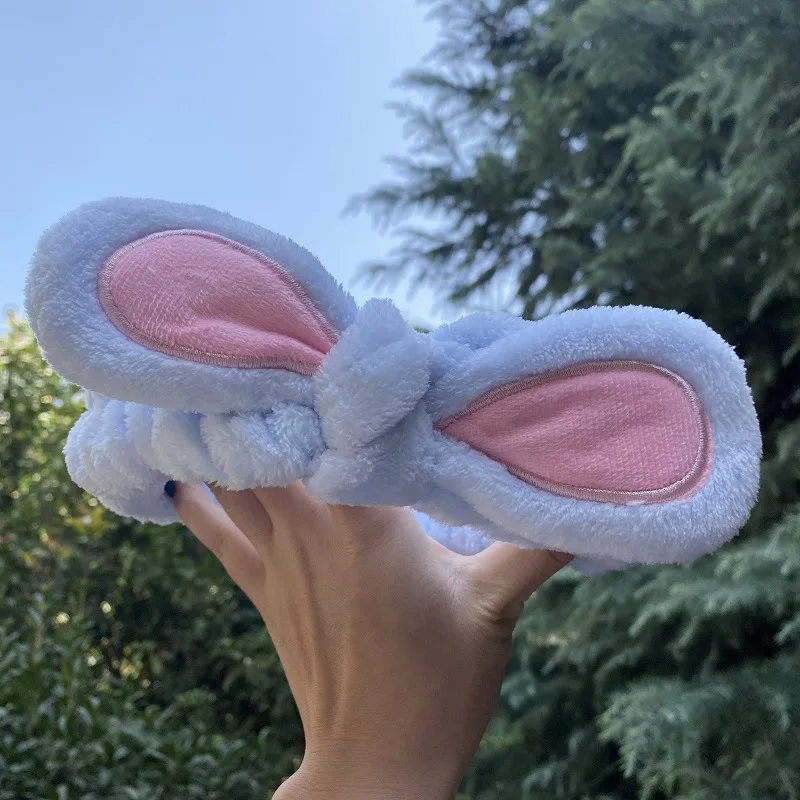 

2Pcs New Wash Face Hairbands for Women Girls Soft Warm Animal Ears Bow Headbands Turban Fashion Hair Accessories