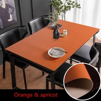 solid color pu leather tablecloth custom rectangle table tablecloth waterproof dining table protector cover leather table mat