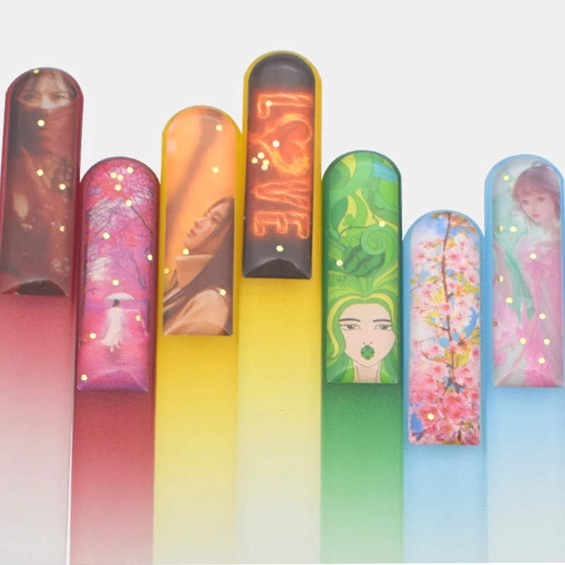 

1pc Nail file Nail Polished File Nano Glass Cleanable Shiny Grinding Buffer Manicure Nail Art Tool Random Color