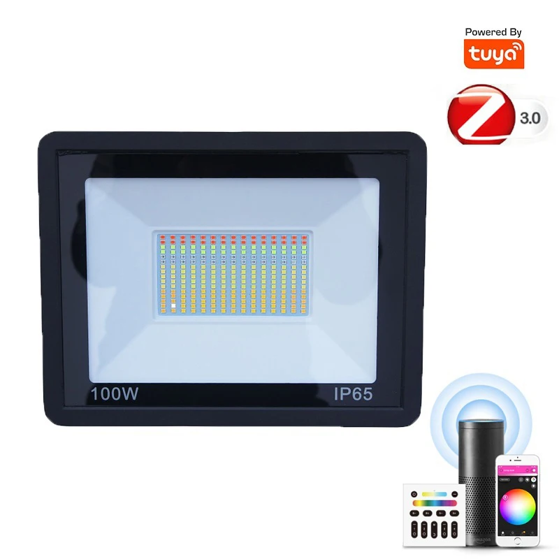 Уличный светодиодный умный прожектор Tuya Zigbee 100 Вт RGB водонепроницаемый настенный