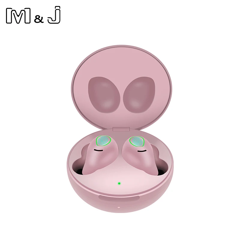 Розовый M& J TWS Pop-up отпечатков пальцев сенсорный Bluetooth наушники HD стерео беспроводные наушники шум игровая гарнитура для XIAOMI Airdots - Цвет: Розовый