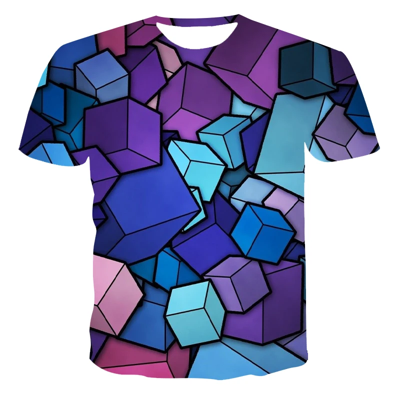 

2020 summer unisex tops factory direct sales hot models colorful geometric mosaic series 3dT-shirt