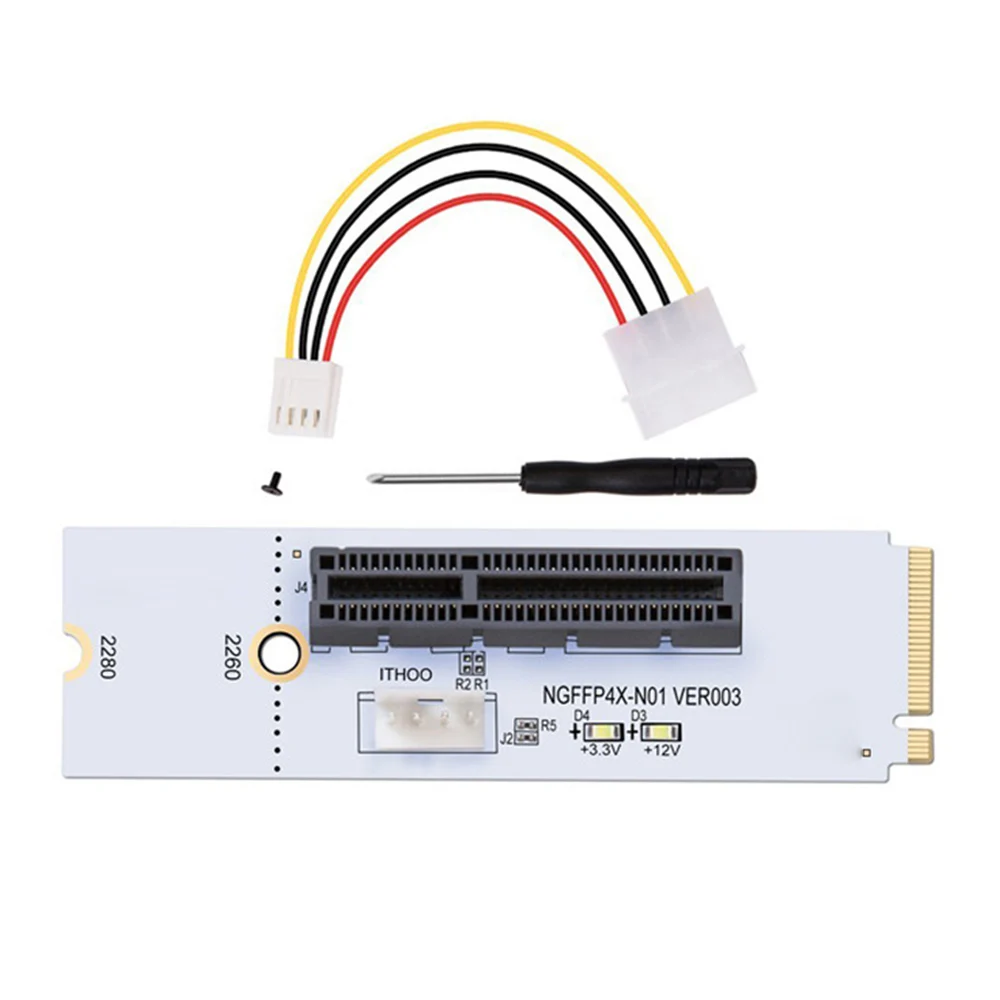 NGFF M2 к PCI-e 4X 1X слот Riser Card Set Key M PCIe X4 адаптер Светодиодный ным индикатором