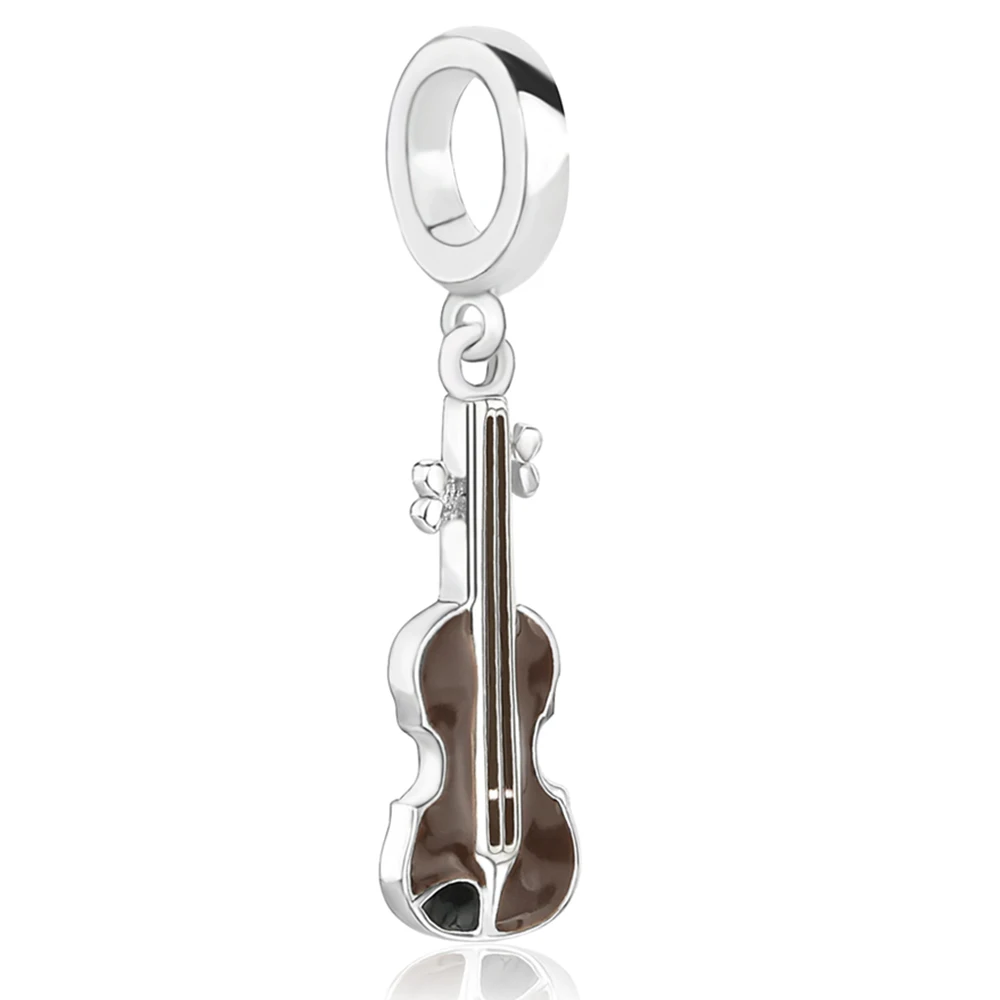 Silver Galaxy Music Instrument Violin Pendant Beads For Women Bracelet Fit Pandora Charms 925 Original Fashion Jewelry|fashion beads|beads