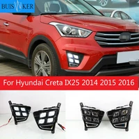 car accessories waterproof abs 12v led daytime running light drl fog lamp decoration for hyundai creta ix25 2014 2015 2016