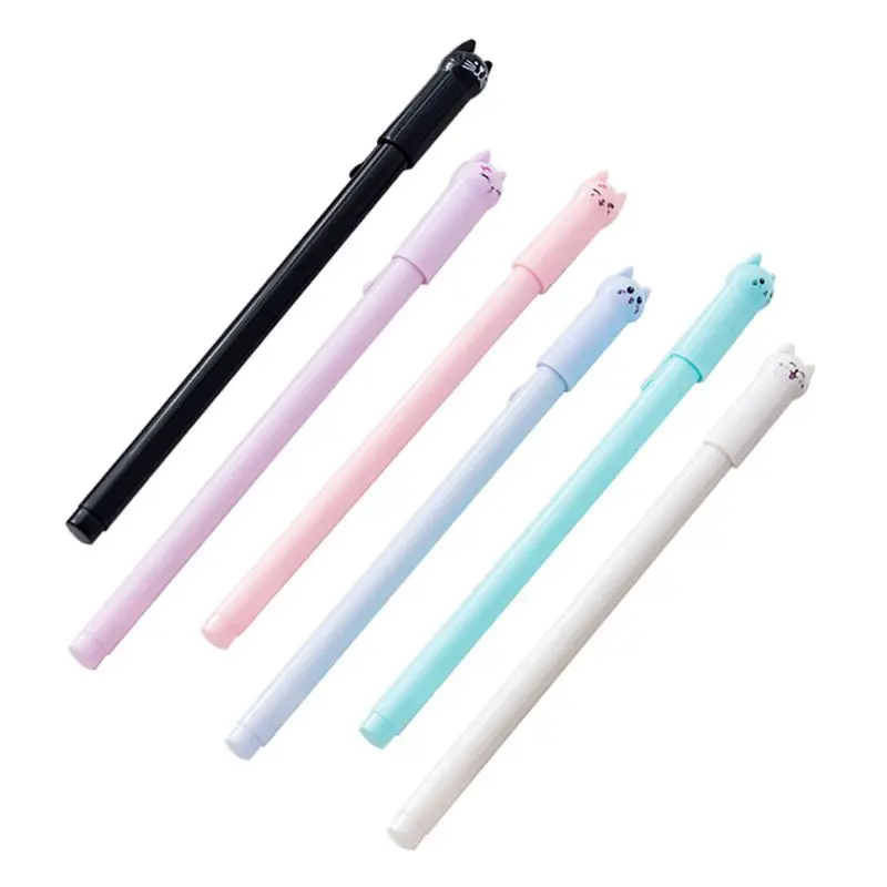 

Pens Cute Cat 12 PCS Leaflai 0.5mm Black Gel Ink Pen Ballpoint Pens for School Office Writing Supplies 6 Style Boys and Girls