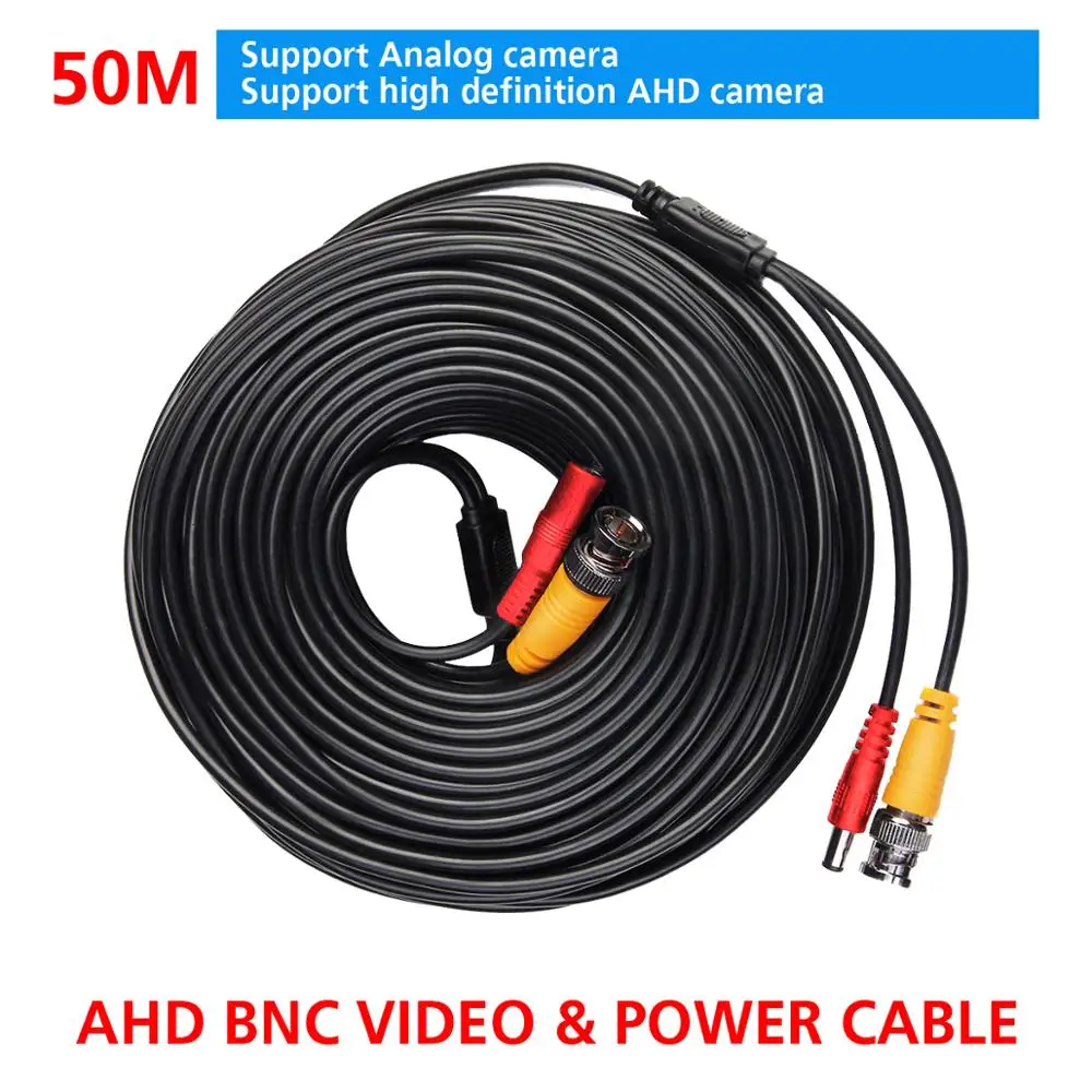 Высокое качество! Кабель видеонаблюдения из чистой меди AHD кабель длиной 50 м с