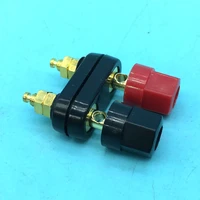 100pcs gold plated couple terminals red black connector amplifier binding post 4mm banana speaker plug jack