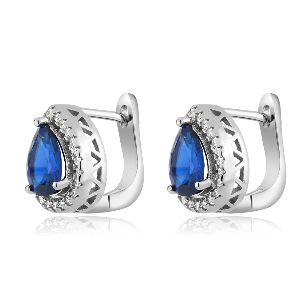 GemStoneKing серебро 925 пробы серьги с подвеской 6 50 карат в форме груши синий имитация
