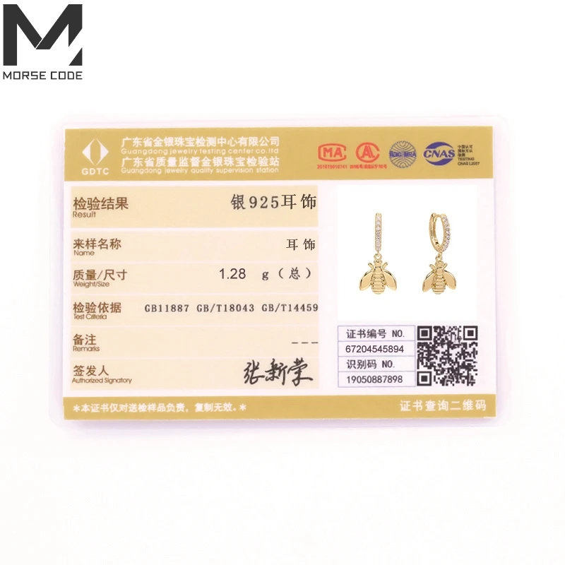 

MC Sweet Bee Hoop Earrings For Women 925 Sterling Silver Crystal Gold/Silver Zircon Color CZ Fashion Pop Earrings
