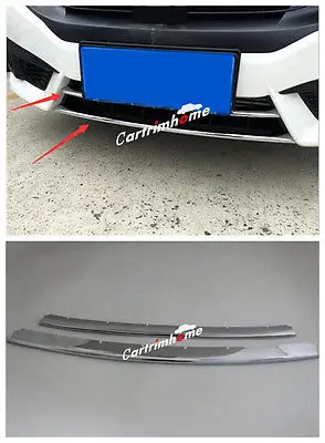 

2* Front Bottom Grille Grill Cover Trim For Honda Civic 10th Gen 4dr Sedan 16-18