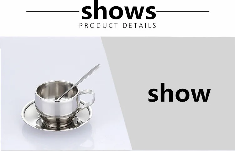 Bpa-Free 150 мл домашняя чашка для кофе и чая с двойными стенками 18/8 нержавеющая сталь ручка кружка с ложкой блюдо тарелка соусник наборы
