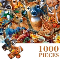 maxrenard 1000 pieces puzzle for adults 6849cm paper assembling deer painting amimals art puzzles for games christmas gifts