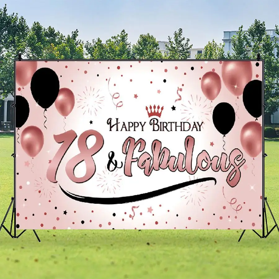 Розовый Виниловый фон для фотостудии с воздушным шаром на день рождения |