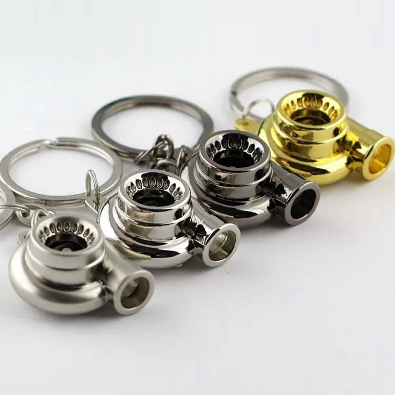 

Real Turbine Turbocharger Key Chain Ring Keyfob Keyring Whistle Sound Turbo Keychain Sleeve Bearing Spinning Auto