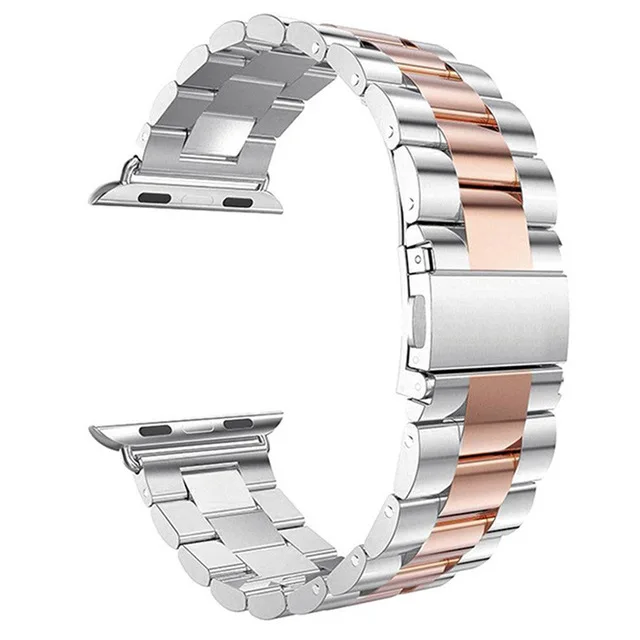 silver rose gold Ремешок для Apple Watch 44 мм 42 мм нержавеющая сталь премиум класса браслет на запястье для Apple Watch Band Series 4 3 2 1 Sport 38 мм 40 мм - Цвет ремешка: silver rose gold