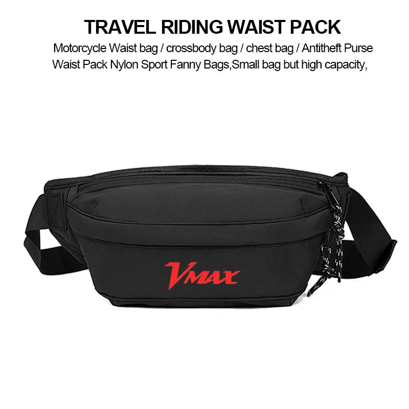 

For YAMAHA VMAX 1200 VMAX1700 LOGO Men Waist Pack Belt Hip Bum Slant back bag Chest Bag Male Motorcycle Riding Antitheft Purse