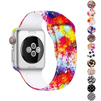 printing silicone strap for apple watch band 42mm 38mm 44mm 40mm bracelet belt for iwatch series 6 5 4 3 se accessories