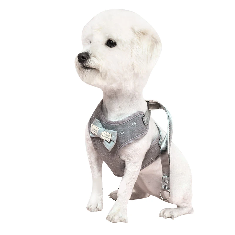 Воздухопроницаемая сетчатая шлейка и поводок для маленьких собак кошек жилет