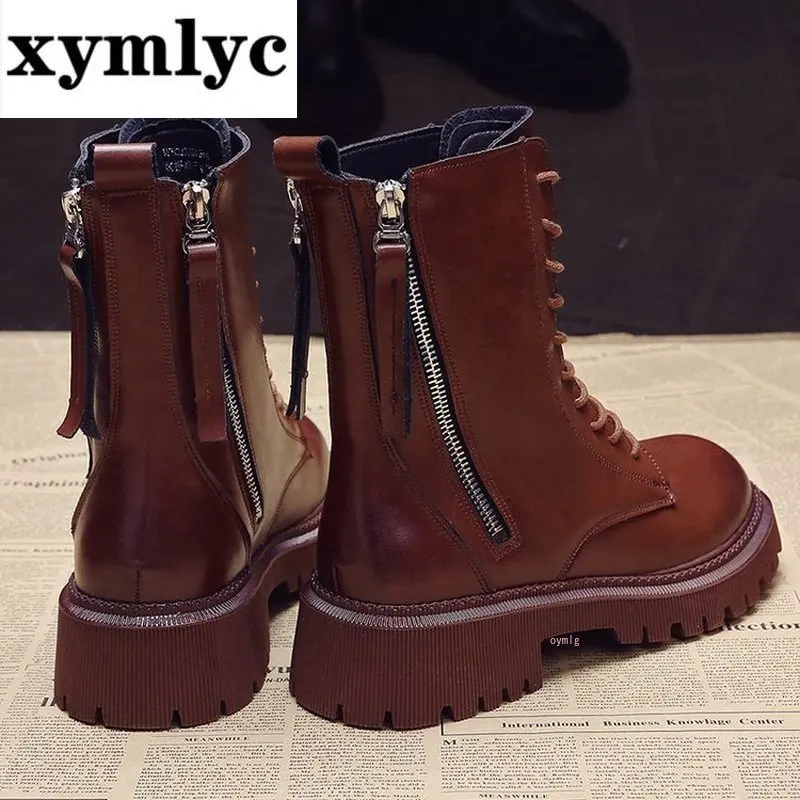 

women Martin boots fall 2020 new British style net red ins trend breathable college style street shooting locomotive short boots
