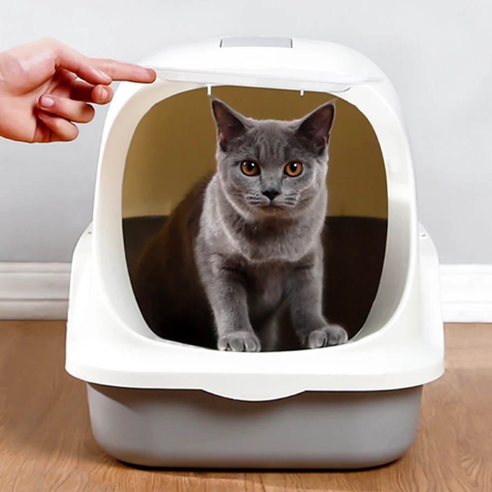 Полностью закрытый контейнер для кошачьего туалета с защитой от брызг и